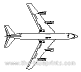 Самолет Boeing 707-120b - чертежи, габариты, рисунки
