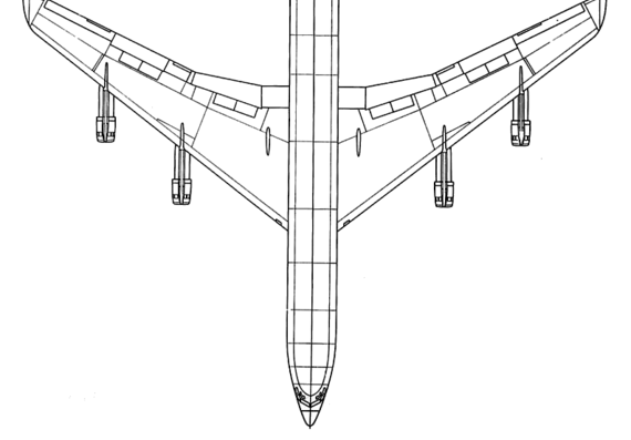 Самолет Boeing 707-300 - чертежи, габариты, рисунки