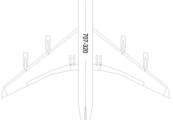 Самолет Boeing 707-320P - чертежи, габариты, рисунки