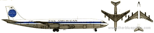 Самолет Boeing 707-321 - чертежи, габариты, рисунки