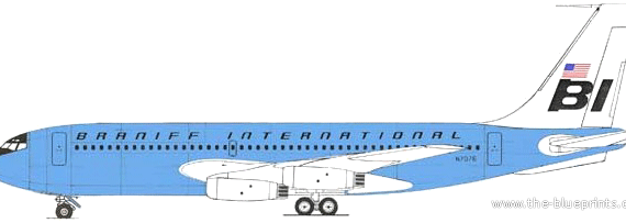 Самолет Boeing 720-027 - чертежи, габариты, рисунки