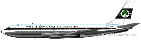 Самолет Boeing 720-048 - чертежи, габариты, рисунки
