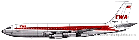 Boeing 720B aircraft - drawings, dimensions, figures