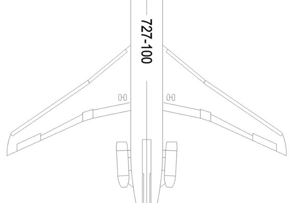 Самолет Boeing 727-100P - чертежи, габариты, рисунки