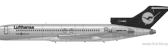 Самолет Boeing 727-230 - чертежи, габариты, рисунки