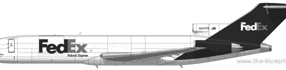 Самолет Boeing 727-2S2F - чертежи, габариты, рисунки