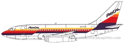 Самолет Boeing 737-100 - чертежи, габариты, рисунки
