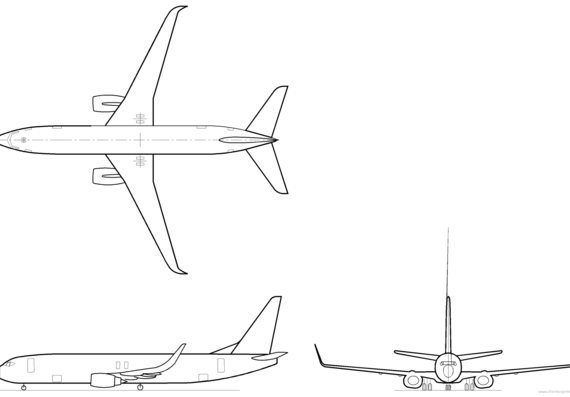 Самолет Boeing 737-800w - чертежи, габариты, рисунки
