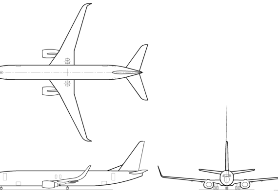 Самолет Boeing 737-900w - чертежи, габариты, рисунки