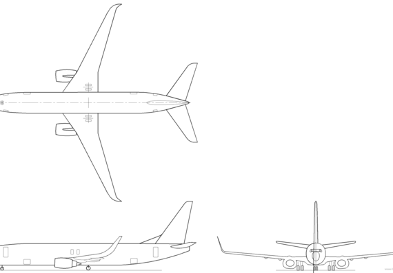 Самолет Boeing 737-BBJ2 - чертежи, габариты, рисунки