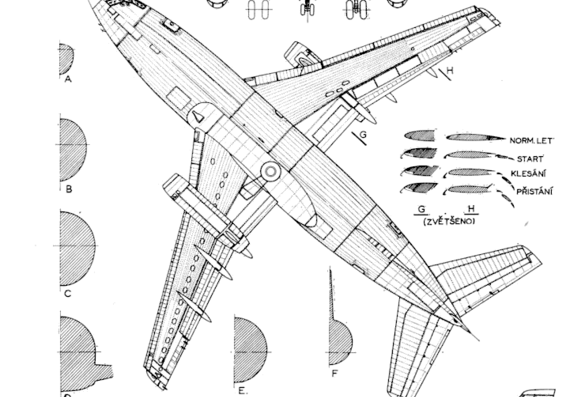 Самолет Boeing 737 - чертежи, габариты, рисунки