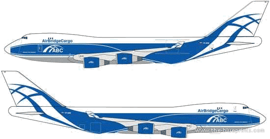 Самолет Boeing 747-400F - чертежи, габариты, рисунки