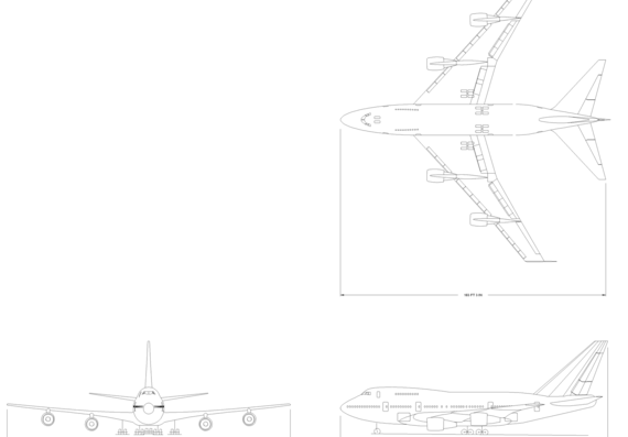 Самолет Boeing 747SP - чертежи, габариты, рисунки
