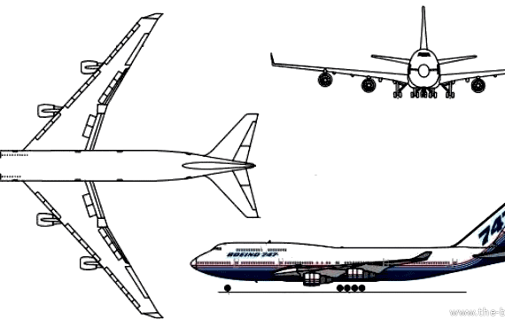 Самолет Boeing 747SR - чертежи, габариты, рисунки