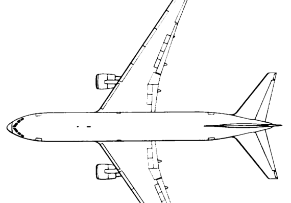 Самолет Boeing 767 - чертежи, габариты, рисунки
