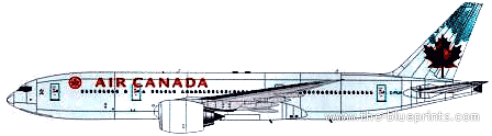 Boeing 777-233LR aircraft - drawings, dimensions, figures