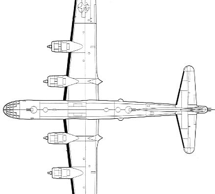 Самолет Boeing B-29A Superfortress - чертежи, габариты, рисунки