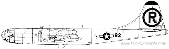Boeing B-29A Superfortress Enola Gay - drawings, dimensions, figures