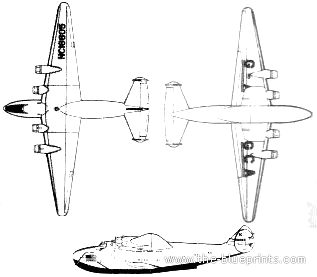 Самолет Boeing B-314 Clipper - чертежи, габариты, рисунки