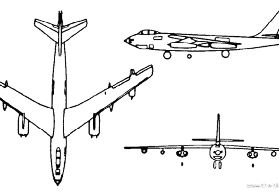 Самолет Boeing B-47 Stratojet - чертежи, габариты, рисунки