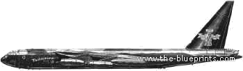 Самолет Boeing B-52H Stratofortress - чертежи, габариты, рисунки