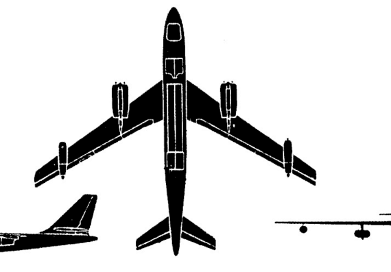 Самолет Boeing B 47 Stratojet - чертежи, габариты, рисунки