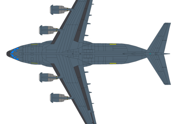Самолет Boeing C17 Globemaster III - чертежи, габариты, рисунки