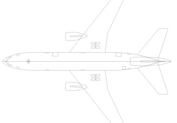Самолет Boeing DC10 - чертежи, габариты, рисунки