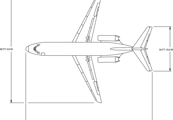 Самолет Boeing DC9-15 - чертежи, габариты, рисунки