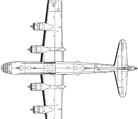 Самолет Boeing F-13A Superfortress - чертежи, габариты, рисунки