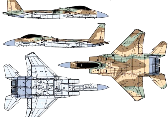Самолет Boeing F-15I Raam - чертежи, габариты, рисунки