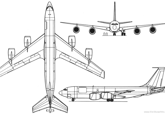 Самолет Boeing KC-135R - чертежи, габариты, рисунки