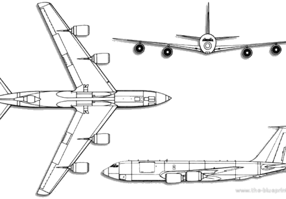 Самолет Boeing KC-135 Stratotanker - чертежи, габариты, рисунки