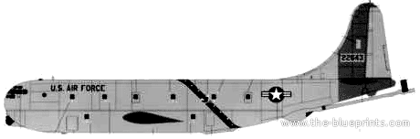 Самолет Boeing KC-97G Stratotanker - чертежи, габариты, рисунки