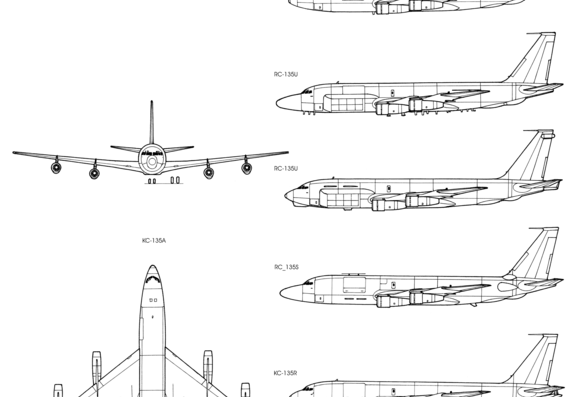 Boeing KC _ RC _ EC-135 aircraft - drawings, dimensions, figures