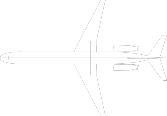 Самолет Boeing MD80 - чертежи, габариты, рисунки