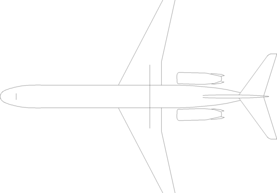 Самолет Boeing MD87 - чертежи, габариты, рисунки