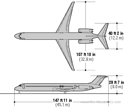 Самолет Boeing MF-80 - чертежи, габариты, рисунки
