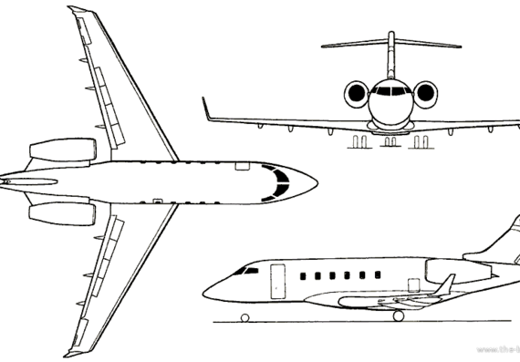 Самолет Bombardier BD-100 Challenger 300 (Canada) (2001) - чертежи, габариты, рисунки