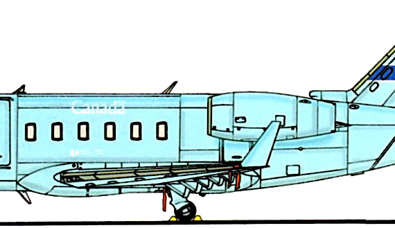 Самолет Bombardier Challenger 600 - чертежи, габариты, рисунки