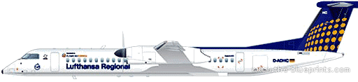 Самолет Bombardier DH8-Q400 - чертежи, габариты, рисунки