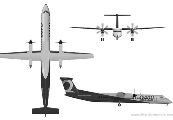 Самолет Bombardier Dash Q400 - чертежи, габариты, рисунки
