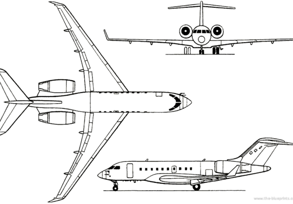 Самолет Bombardier Global 5000 (Canada) (2003) - чертежи, габариты, рисунки