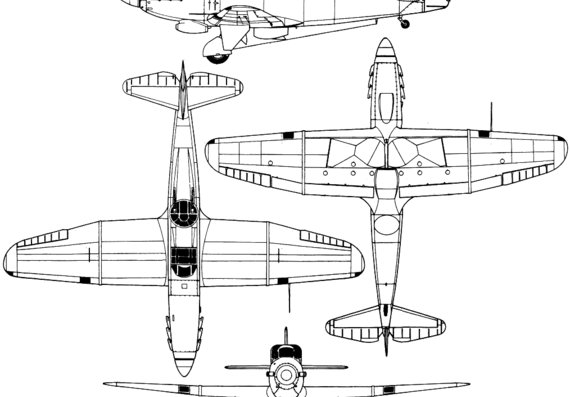 Самолет Boulton-Paul Defiant Mk.I - чертежи, габариты, рисунки