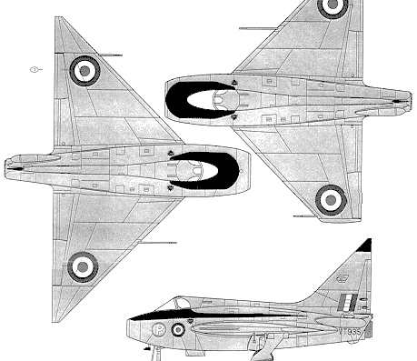 Самолет Boulton-Paul P.111 A - чертежи, габариты, рисунки