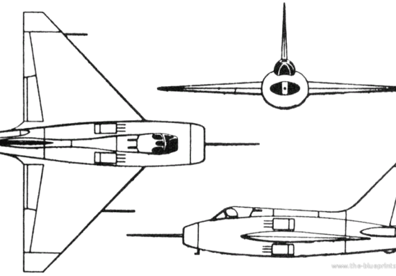 Самолет Boulton-Paul P.111 (England) (1950) - чертежи, габариты, рисунки