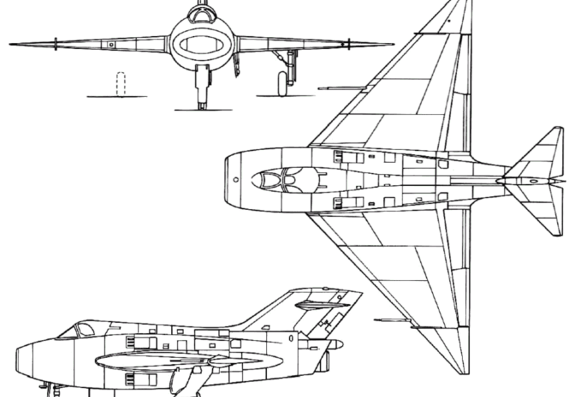 Самолет Boulton-Paul P.120 (England) (1952) - чертежи, габариты, рисунки