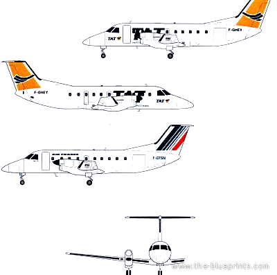 Самолет Brasilia EMB-120 - чертежи, габариты, рисунки