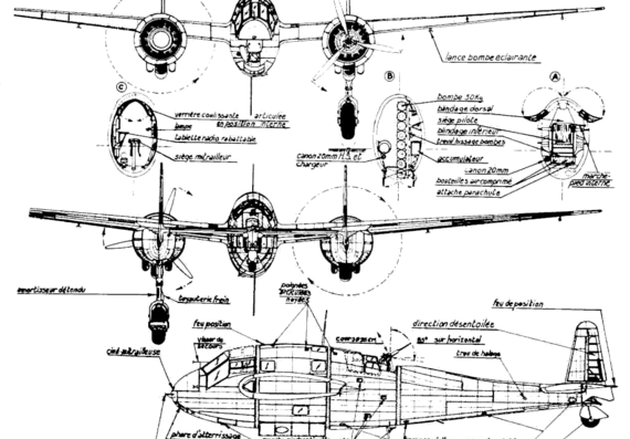 Самолет Breguet Br-695 - чертежи, габариты, рисунки