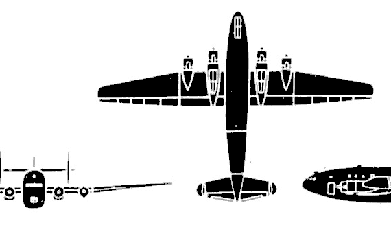 Самолет Breguet Deux Ponts Sahara - чертежи, габариты, рисунки